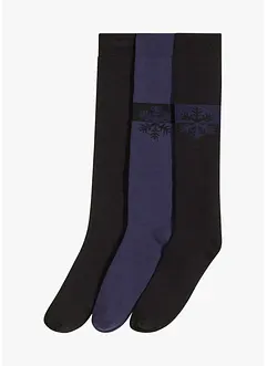 Termoknestrømper med myk frotté på innsiden og økologisk bomull (3-pack), bonprix