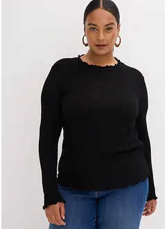 Ribbestrikket topp av viskosemiks, bonprix