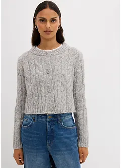 Grovstrikket cardigan i myk garnmiks med ull, bonprix