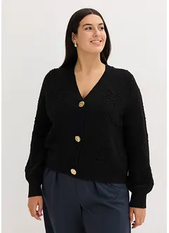Cardigan med hullmønster, bonprix