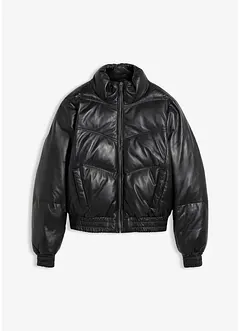 Vattert skinnjakke i lammenappa, bonprix