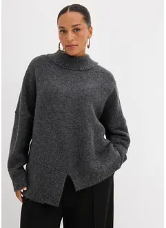 Genser med asymmetrisk fald og ullandel, bonprix