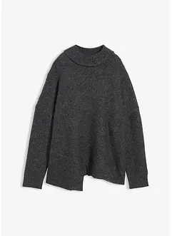 Genser med asymmetrisk fald og ullandel, bonprix