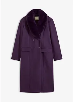 Kåpe med avtagbar krage i fuskepels, bonprix