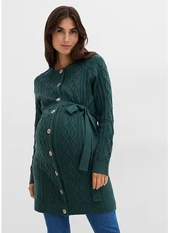 Ekstra lang mamma-strikkejakke- og strikkekjole av bomullsmiks, bonprix