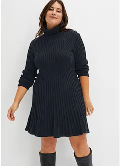 Strikkekjole med rullekrage, bonprix