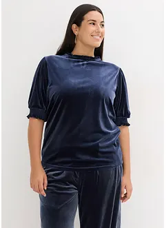 Topp i myk fløyel, bonprix