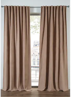 Gardin med polarfleece på baksiden (1-pack), bonprix