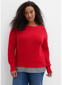 Genser med innfelt bluse, bonprix