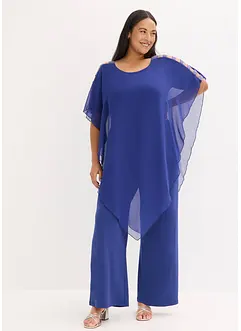 Jumpsuit med cape i lett chiffon, bonprix