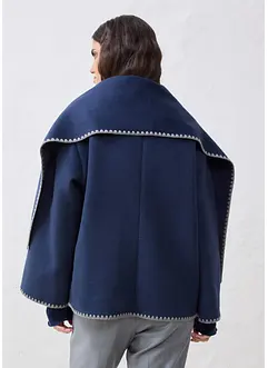 Ulljakke med pyntebroderi (todelt sett med skjerf), bonprix