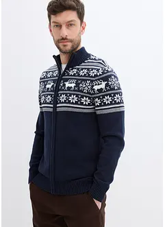 Strikkejakke med koftemønster i hudvennlig, ren bomull, bonprix