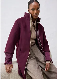 Ullkåpe med innvendig dunjakke (2-delt sett), bonprix