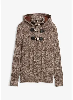 Grovstrikket hettegenser med bomull, bonprix