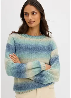 Grovstrikket genser i myk garnmiks med ull, bonprix