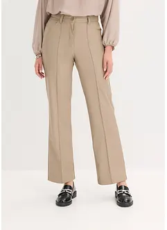 Bukse i imitert skinn, Straight Leg, med biser, bonprix