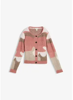 Mønstret strikkejakke med knappestolpe, bonprix