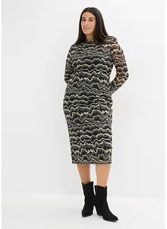 Midikjole i myk mesh, bonprix