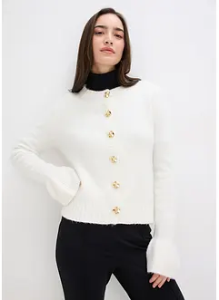 Strikkejakke med dekorative knapper, bonprix
