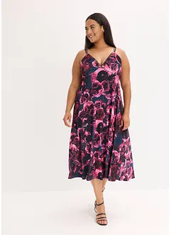 Midikjole av fløyel med glans, bonprix