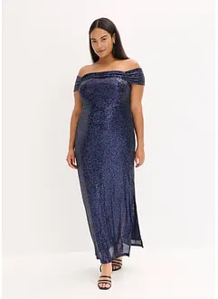 Paljettkjole med carmen-utringning, bonprix