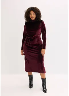 Midikjole i myk fløyel, bonprix