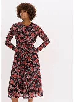 Midikjole i myk mesh, bonprix