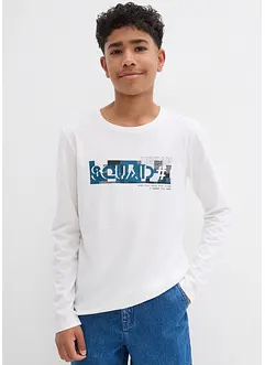 Langermet topp i 100% økologisk bomull (2-pack), bonprix