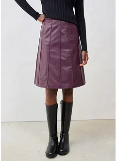 Utskrådd skinnskjørt i lammenappa, bonprix