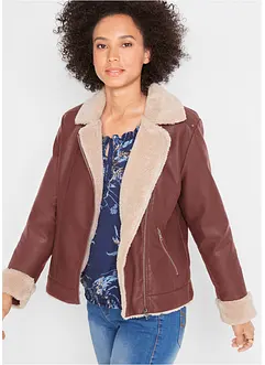 Jakke i imitert skinn, fôret, bonprix