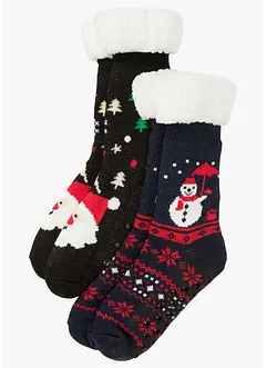 Kosesokker med teddyfôr (2-pack), bonprix