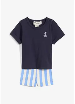 Topp og shorts til baby i 100% økologisk bomull (2-delt sett), bonprix