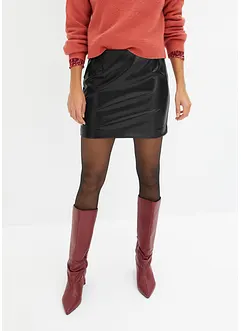 Kort skjørt i imitert skinn, bonprix