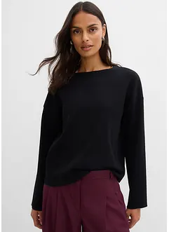 Langermet topp i ribbemateriale, bonprix