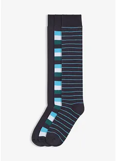 Termo-knestrømper med myk frotté på innsiden med økologisk bomull (3-pack), bonprix