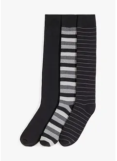 Termo-knestrømper med myk frotté på innsiden med økologisk bomull (3-pack), bonprix