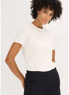 Topp med applikerte perler, bonprix