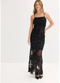 Maxikjole med blomsterbroderi, bonprix