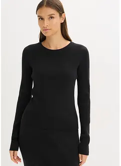 Finstrikket genser i myk viskosemiks, bonprix