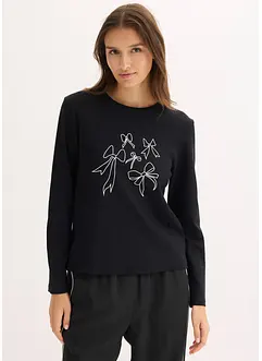 Langermet topp i 100% økologisk bomull, bonprix