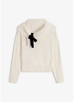 Oversized genser med carmenutringning, bonprix