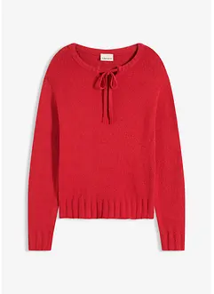 Grovstrikket genser med knyting, bonprix