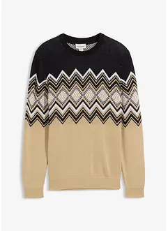 Genser med tradisjonelt mønster av myk bomullsmiks, bonprix