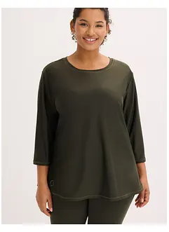 Myk topp i funksjonsmateriale med 3/4-lange ermer, hurtigtørkende, bonprix