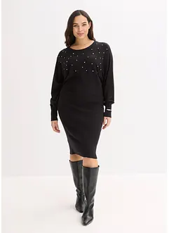 Strikket kjole i myk viskosemiks, bonprix