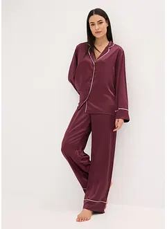 Pyjamas i vevd sateng, bonprix