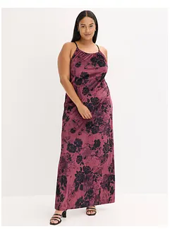 Maxikjole i glansfull fløyel, bonprix