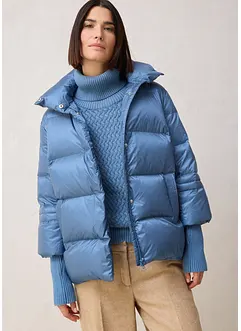 Dunjakke med resirkulert dun og ermer i strikket materiale, bonprix