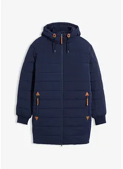 Vattert parkas med hette og detaljer i imitert skinn, bonprix