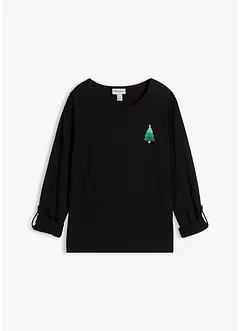 Langermet topp i 100% økologisk bomull, bonprix